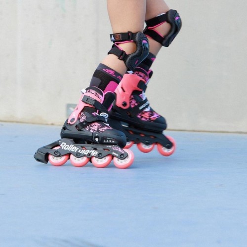 Раздвижные детские ролики Rollerblade Microblade SL размер 33-36,5 черно-красные