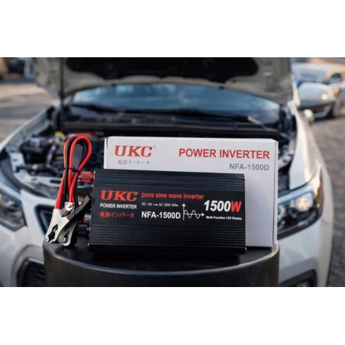 Автомобильный инвертор 1500 Вт, 12–220 В, 2×USB, чистый синус / Инвертор для котла и техники