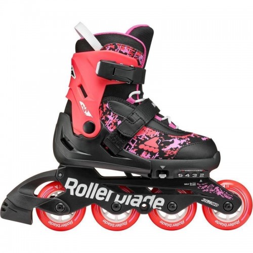 Раздвижные детские ролики Rollerblade Microblade SL размер 33-36,5 черно-красные