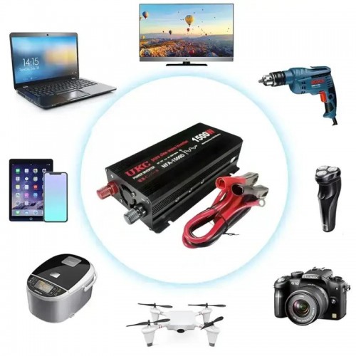 Автомобильный инвертор 1500 Вт, 12–220 В, 2×USB, чистый синус / Инвертор для котла и техники Автомобильный инвертор 1500 Вт, 12–220 В, 2×USB, чистый синус / Инвертор для котла и техники
