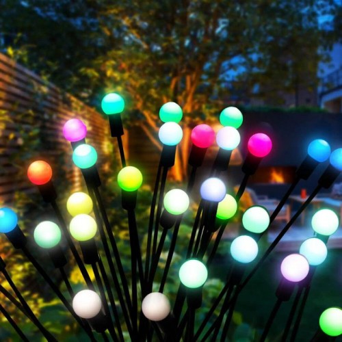 Сонячний ліхтар для саду 70см 6 LED / Садовий світильник Світлячок різнобарвний 2шт Сонячний ліхтар для саду 70см 6 LED / Садовий світильник Світлячок різнобарвний 2шт