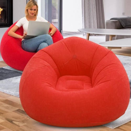 Надувне крісло-пуф Inflatable Sofa / Надувне крісло-мішок 110×110×85 см Червоний