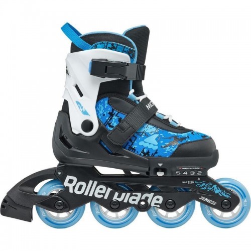 Раздвижные детские ролики Rollerblade Microblade SL размер 28-32 черно-голубые