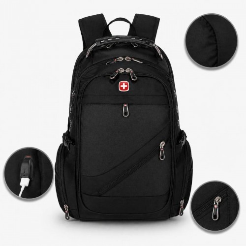 Рюкзак, швейцарський рюкзак, SwissGear 8810, туристичний рюкзак, рюкзак для ноутбука Чорний