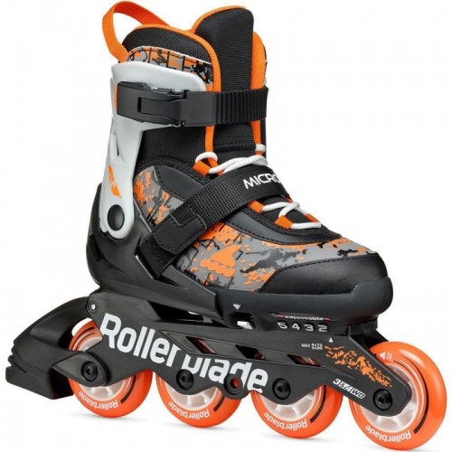 Розсувні дитячі роликові ковзани Rollerblade Microblade SL розмір 28-32 чорно-помаранчеві