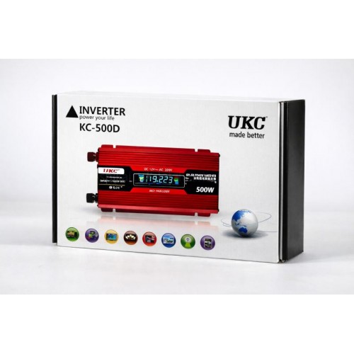 Перетворювач AC/DC KC-500D 500W+lcd, Інвертор у машину Перетворювач AC/DC KC-500D 500W+lcd, Інвертор у машину