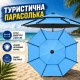 Блакитна Парасолька туристична з чохлом 210 см / Восьмикутна парасолька для риболовлі, кемпінгу та пляжу