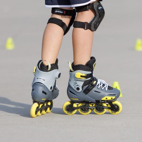 Детские фрискейт ролики Rollerblade Apex серо-желтые 33-36,5 размера Детские фрискейт ролики Rollerblade Apex серо-желтые 33-36,5 размера