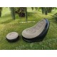 Надувной диван с пуфом Air Sofa / Надувное велюровое кресло с пуфиком+насос Бежевый