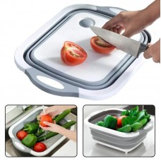 Складна дошка для нарізки 3 в 1 з мискою Chopping Board сіро-біла