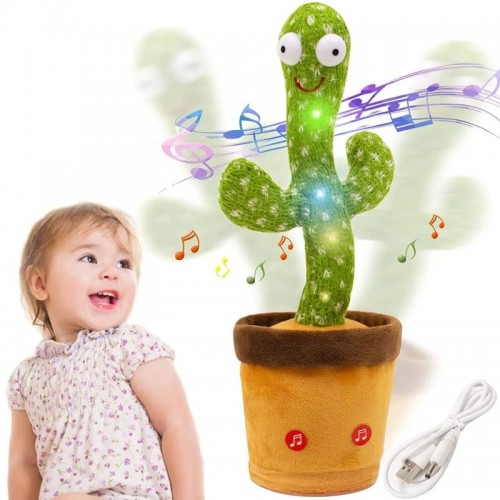 Танцующий поющий кактус с LED подсветкой 31 см, Dancing Cactus