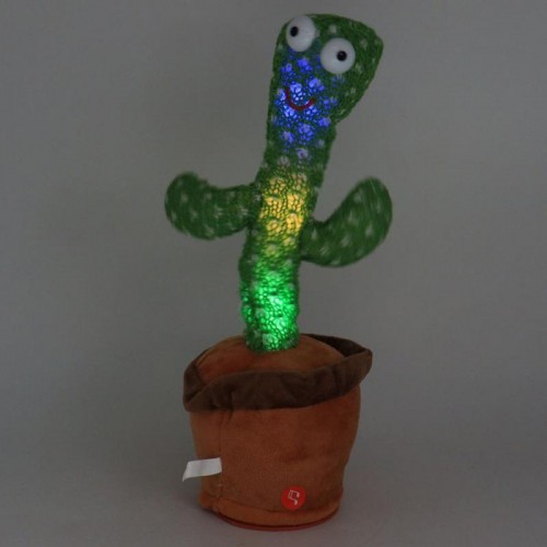 Танцующий поющий кактус с LED подсветкой 31 см, Dancing Cactus