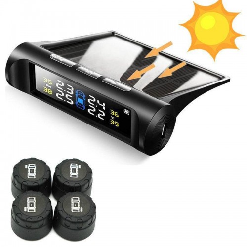 Система контролю тиску і температури в шинах TPMS+SOLAR із зовнішніми датчиками і сонячною панеллю Система контролю тиску і температури в шинах TPMS+SOLAR із зовнішніми датчиками і сонячною панеллю