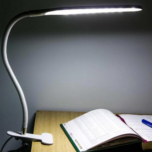 Настольная светодиодная USB лампа на прищепке 24 диода, гибкая, Белая