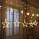 Гирлянда штора 3 м, 220V, 138 Led «Звезды» Теплый Белый
