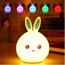 Детский ночник Зайчик Rabbit LED Soft Touch 7 цветов с сенсором