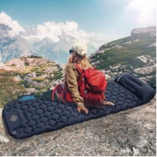 Надувний килимок 188х58 см Outdoor Sleeping Black з подушкою