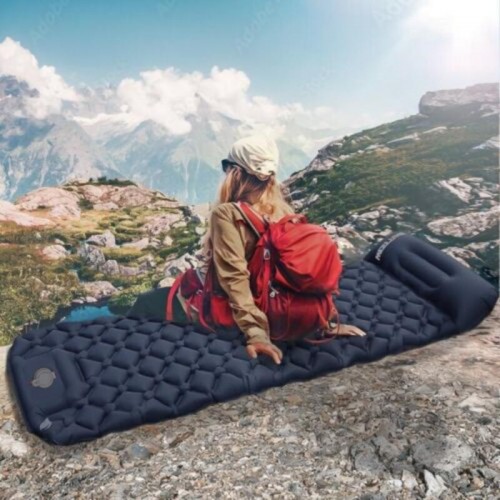 Надувний каремат (188х58х6см) для кемпінгу Outdoor Sleeping Black