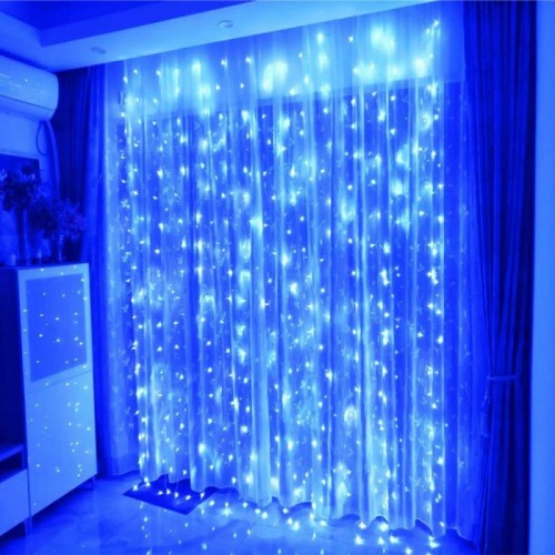 Гірлянда Штора Водоспад, від мережі, 3х2м, 320LED, Синє світло