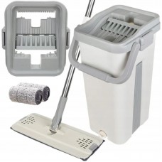Щітка з відром 11л Cleaning Mop з автоматичним відиском сіра