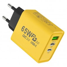 Адаптер для зарядки 65W с USB и 2x Type-C портами