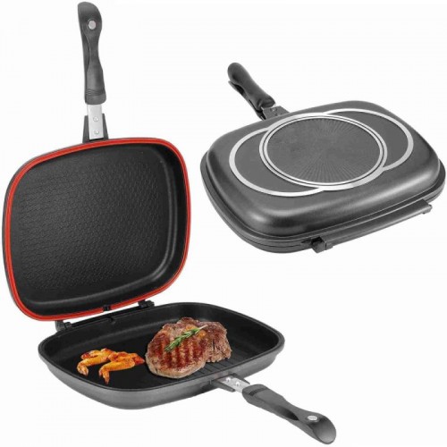 Двойная сковорода гриль 32 см, Double grill Pan