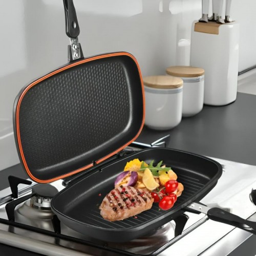 Двойная сковорода гриль 32 см, Double grill Pan