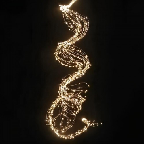 Гірлянда Кінський хвіст від мережі, 1,5 м, 10 ниток, 300 LED, Теплий білий