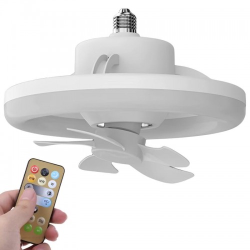 Лампа-вентилятор в патрон E27 с подсветкой и пультом CHP-008