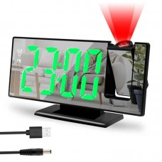 LED годинники з проекцією часу DS-3618LP чорні дзеркальні