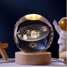 3D нічник кришталевий куля Сонячна система USB, LED підсвітка