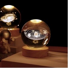 3D нічник кришталевий куля Сонячна система USB, LED підсвітка
