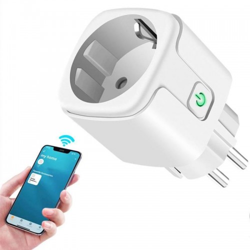 Розумна WiFi розетка 20А з лічильником електроенергії, Tuya Smart 4400Вт, Біла