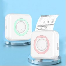 Портативний міні принтер від Bluetooth + 1 рулон паперу, Рожевий