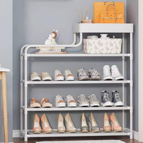 Полиця для взуття на 4 полиці, 78,5х21х54см, CLOTHES RACK, Біла