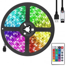 Світлодіодна стрічка 5м от USB, RGB + пульт дистанційного керування, SF-20