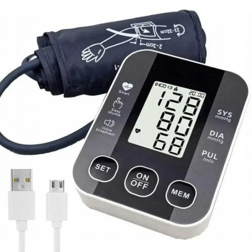 Автоматический цифровой тонометр с дисплеем, от батареек и USB, BR-510