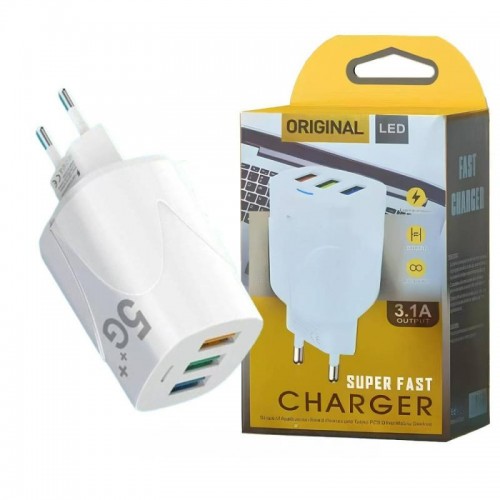 Зарядний пристрій на 3 USB, 3,1A