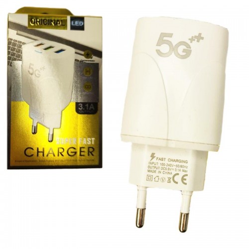 Зарядний пристрій на 3 USB, 3,1A