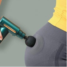 Перкусійний масажер з 4 насадками Gun Massager, Зелений