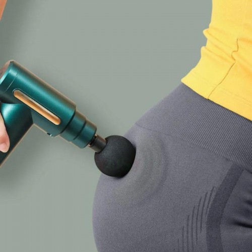 Перкусійний масажер з 4 насадками Gun Massager, Зелений Перкусійний масажер з 4 насадками Gun Massager, Зелений