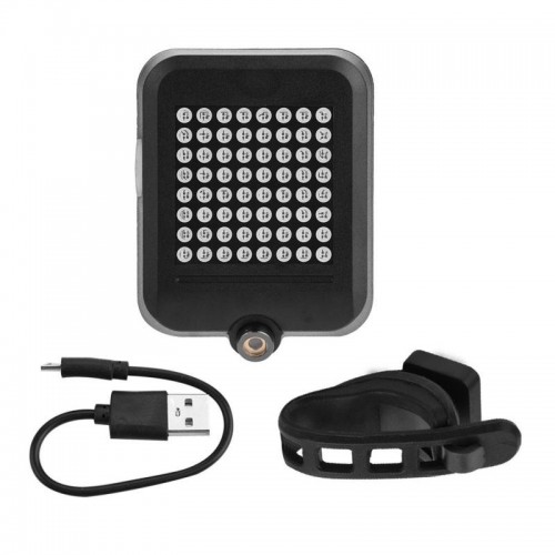 Велофара задня з автоматичним поворотніком, від USB, AQY-0100