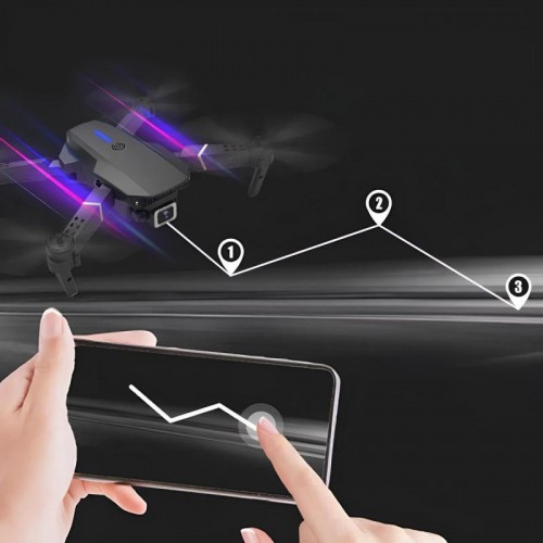 Квадрокоптер с 2 камерами 4K, до 100м, до 20мин, с кейсом, E88 Dual, Черный Квадрокоптер с 2 камерами 4K, до 100м, до 20мин, с кейсом, E88 Dual, Черный