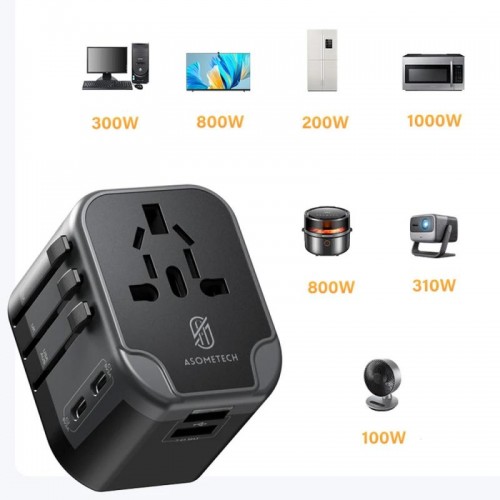 Мережевий зарядний пристрій 40Вт(2×USB + 2×Type-C), Asomtech