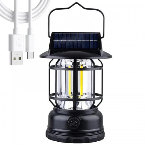 Кемпинговый фонарь с солнечной панелью 3200мАч USB, KP-23