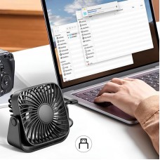 USB вентилятор настільний 5Вт (3 режими) Topk, Чорний