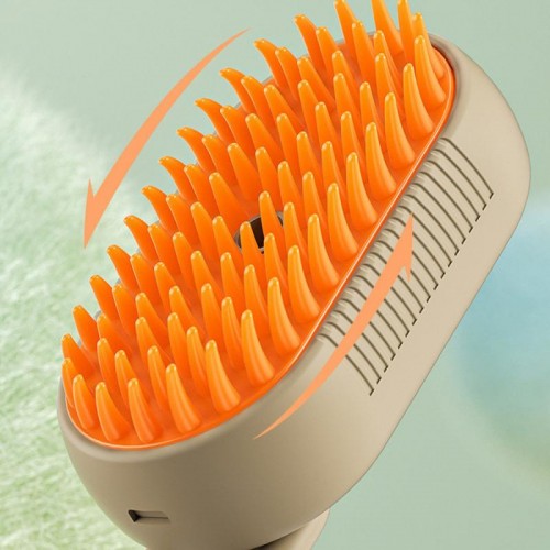 Щітка гребінець з парою для котів і собак, від USB, Steamy Brush E-W3317, Жовтогарячий Щітка гребінець з парою для котів і собак, від USB, Steamy Brush E-W3317, Жовтогарячий