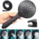 Лійка для душу у ванну + тримач і шланг, Shower set, Чорна