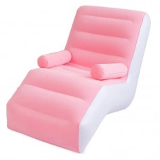 Надувне крісло з підлокітником 140x85см розове Inflatable Sofa