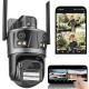 Потрійна IP-камера з сигналізацією WiFi (3×4mp), від мережі, Rotation P12